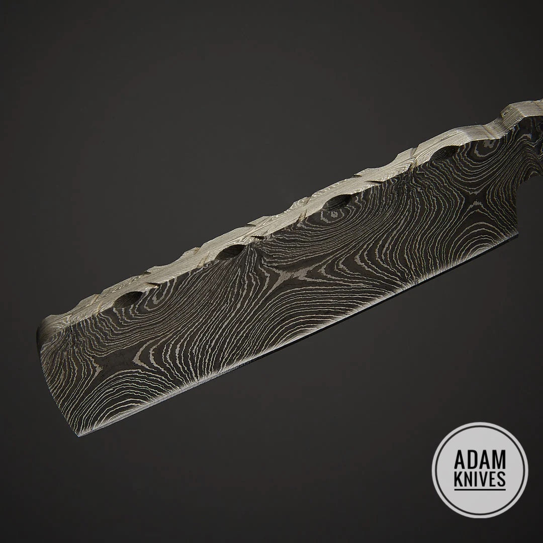 Custom Handmade Damascus Steel Straight Razor With Leather Sheath