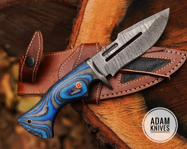 Handmade Damascus Steel Beautiful Hunting Skinner Knife