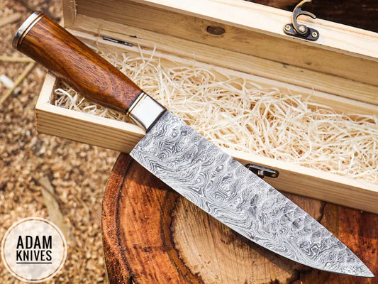 Handmade Damascus Steel Chef Knife, Kitchen Knife, Razor Sharp Professional Meat Cutting Knife