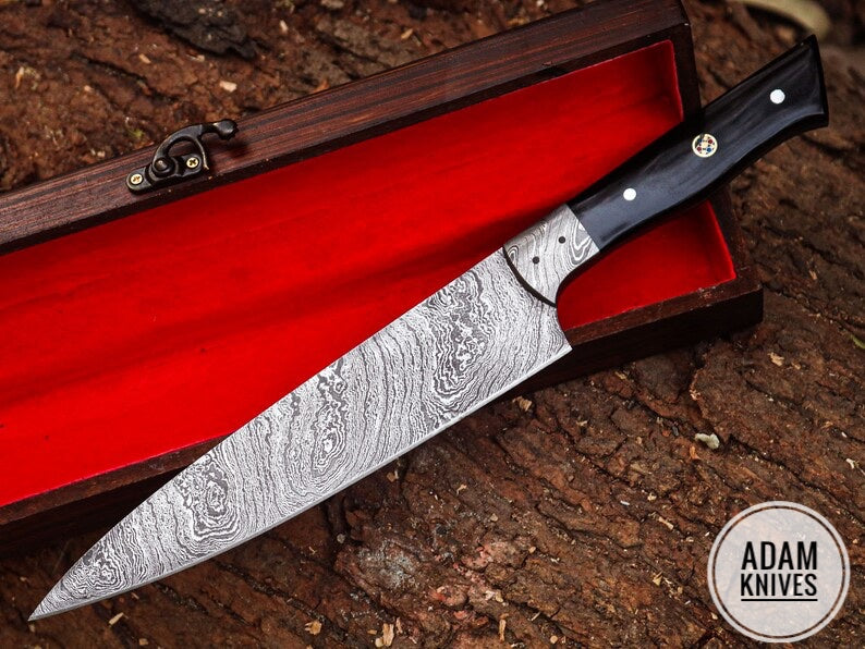 Handmade Damascus Steel Chef Knife, Kitchen Knife, Razor Sharp Professional Meat Cutting Knife