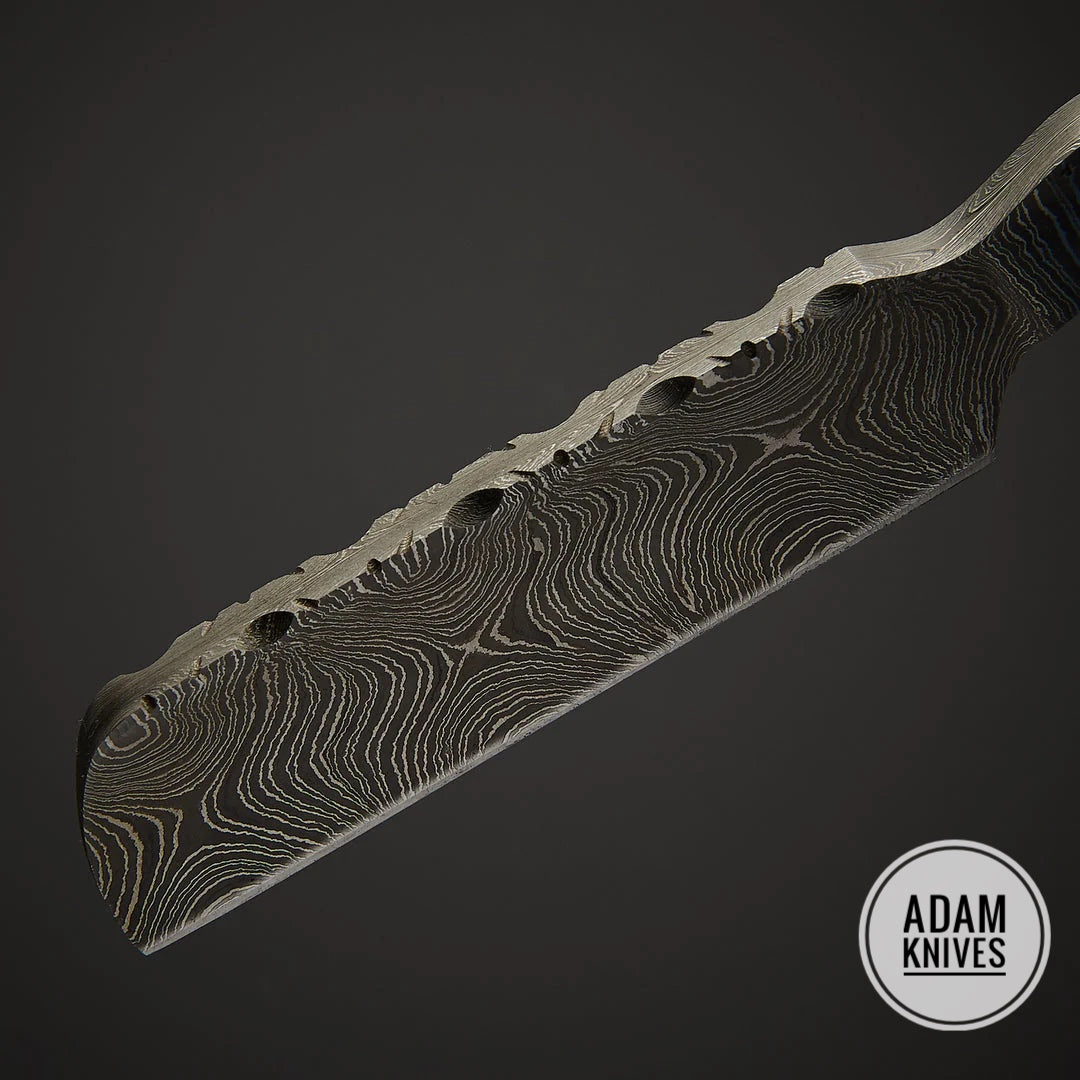 Custom Handmade Damascus Steel Straight Razor With Leather Sheath