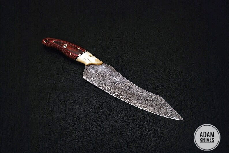 Handmade Damascus Steel Chef Knife, Kitchen Knife, Razor Sharp Professional Meat Cutting Knife