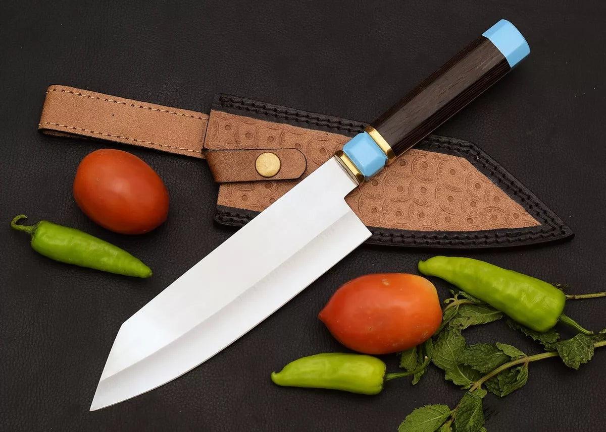 HAND FORGED 13'' INCHS CARBON STEEL CHEF KITCHEN KNIFE WITH RESIN HANDLE