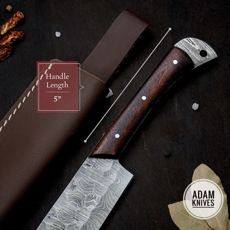 Handmade Damascus Steel Chef Brisket Knife,Razor Sharp Professional Bread & Meat Cutting Knife