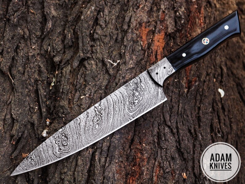 Handmade Damascus Steel Chef Knife, Kitchen Knife, Razor Sharp Professional Meat Cutting Knife