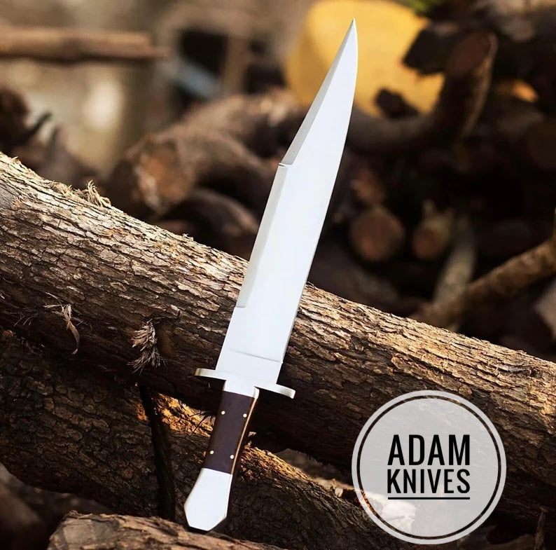 Hand made 16" Handmade D2 Steel Hunting Bowie Knife , Full tang Halloween gift Christmas Birthday Anniversary Wedding Personalized Gift for Him