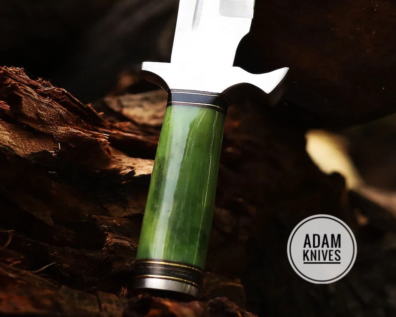 Handmade Stainless Steel blade hunting Bowie knife, Outdoor knife, Camping Knife, Rambo Knife With Dyed Bone handle, Steel Guard & Pommel