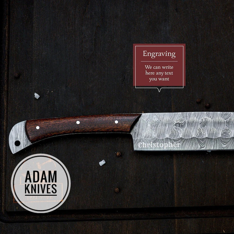 Handmade Damascus Steel Chef Brisket Knife,Razor Sharp Professional Bread & Meat Cutting Knife