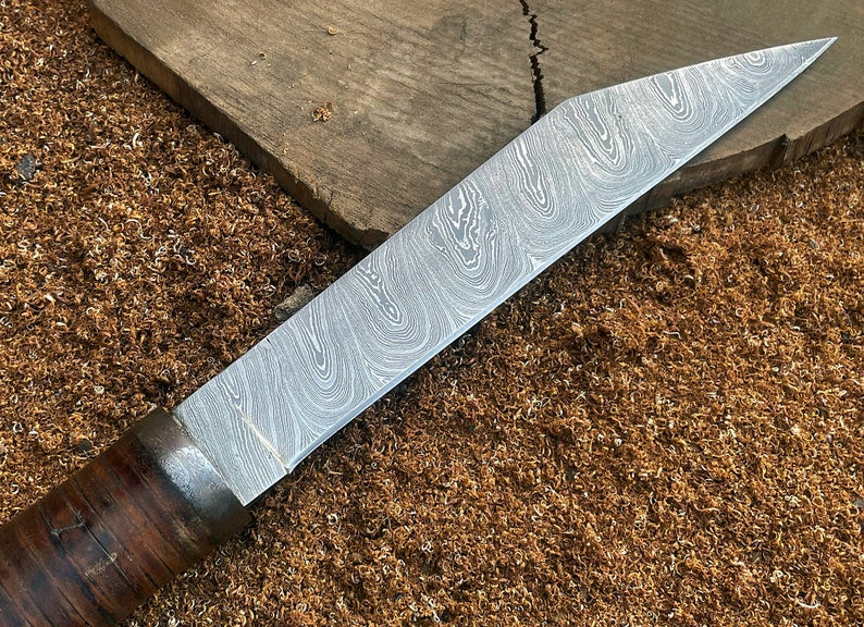 Handmade Viking Knife Custom Handmade Damascus Steel Seax Knife