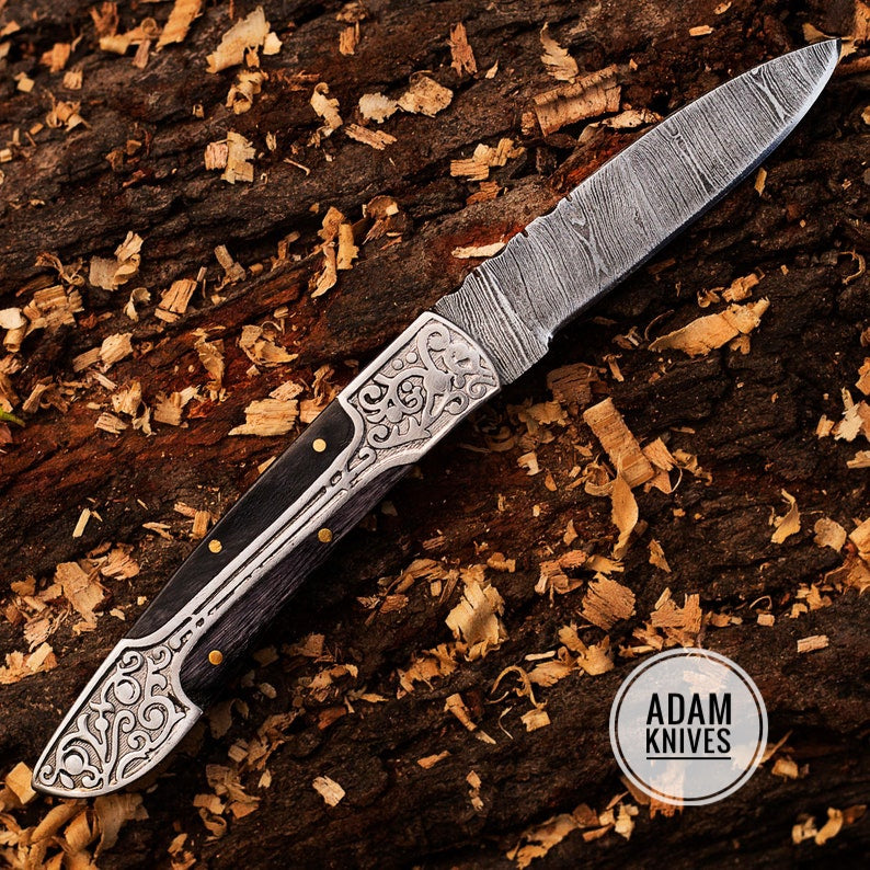 Damascus Pocket knife, Folding Knife, Every Day Carry Knife , Damascus Knives