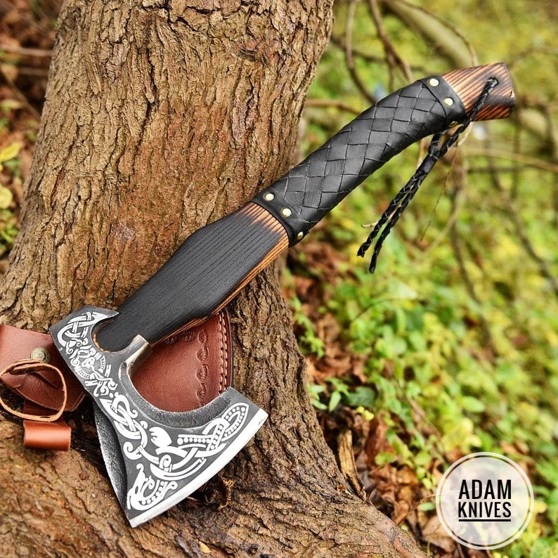 Custom handmade Viking forged axe, Groomsmen gift , Birthday Gift, collectibles axe