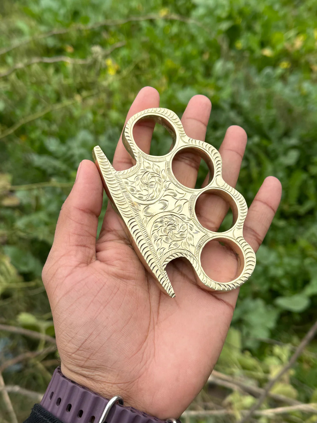 Handmade engraved brass