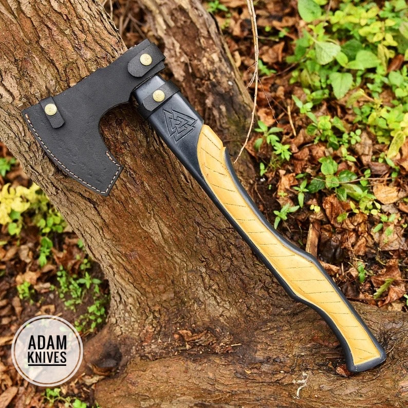 Axe, Custom Forged Hatchet, Handmade Carbon Steel Camping Axe, Forest Axe,