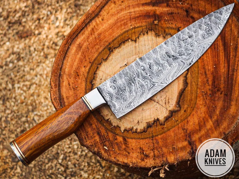 Handmade Damascus Steel Chef Knife, Kitchen Knife, Razor Sharp Professional Meat Cutting Knife