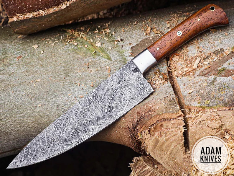 Handmade Damascus Steel Chef Knife, Kitchen Knife, Razor Sharp Professional Meat Cutting Knife