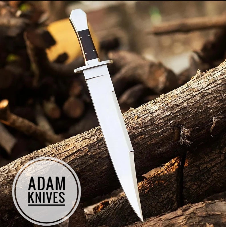 Hand made 16" Handmade D2 Steel Hunting Bowie Knife , Full tang Halloween gift Christmas Birthday Anniversary Wedding Personalized Gift for Him