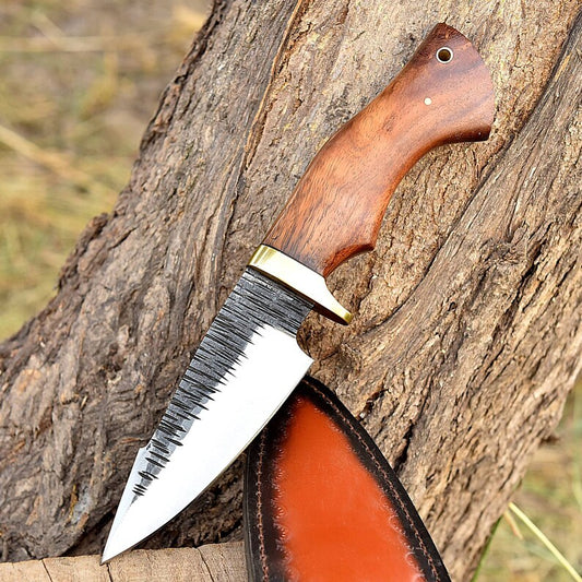 Beautiful 1095 High Carbon Steel Outdoor Hunting Knife with Shesham Wood Handle