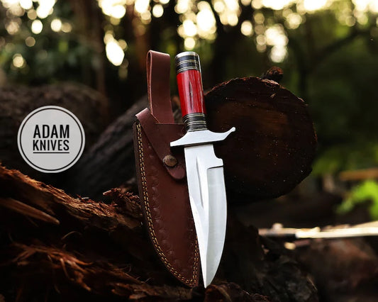 Handmade Stainless Steel blade hunting Bowie knife, Outdoor knife, Camping Knife, Rambo Knife With Dyed Bone handle, Steel Guard & Pommel