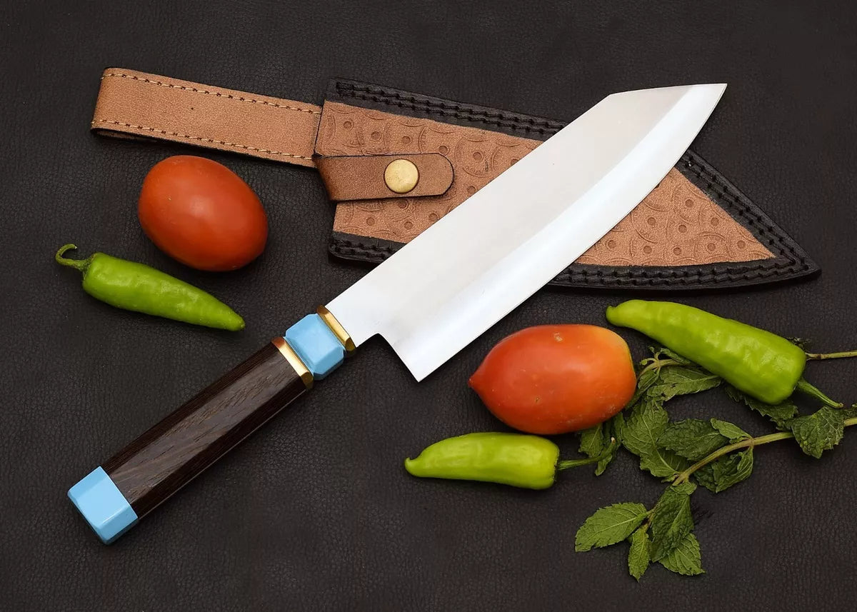 HAND FORGED 13'' INCHS CARBON STEEL CHEF KITCHEN KNIFE WITH RESIN HANDLE