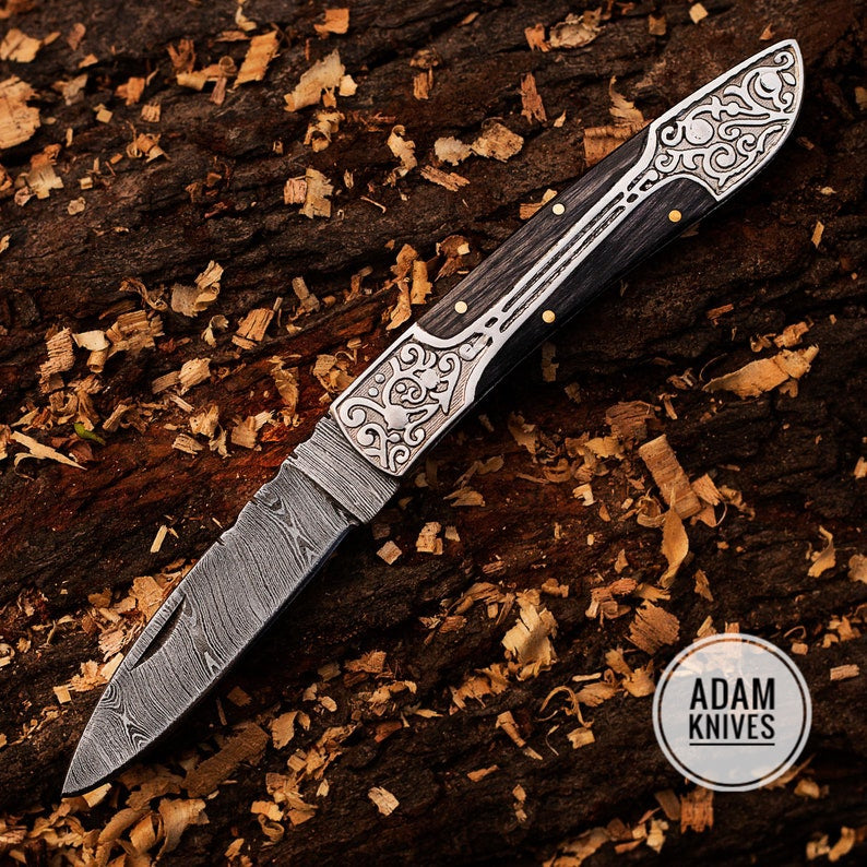 Damascus Pocket knife, Folding Knife, Every Day Carry Knife , Damascus Knives