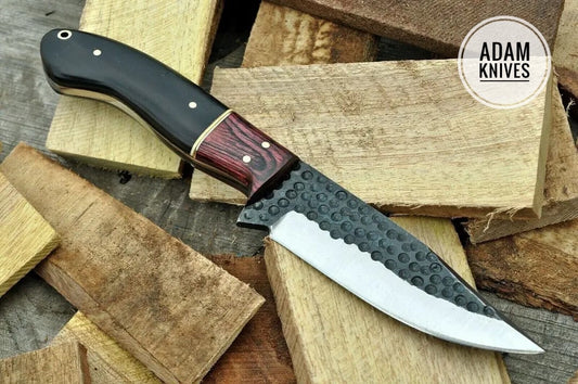 Custom Handmade High Carbon Steel Hunting Skinner Knife With Leather Sheath