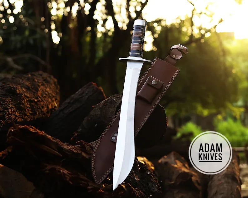 Hand Made J2 Steel Hunting Sword, Multi Functional Sword, Outdoor Sword, With Horn & Wood Handle