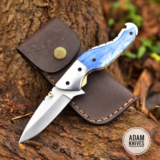 Stainless steel Pocket Knife Color Camel Bone Handle