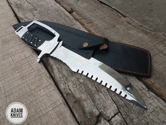 Custom Handmade D2 Steel Hunting Tracker Knife With Leather Sheath