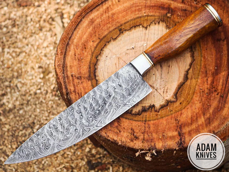 Handmade Damascus Steel Chef Knife, Kitchen Knife, Razor Sharp Professional Meat Cutting Knife