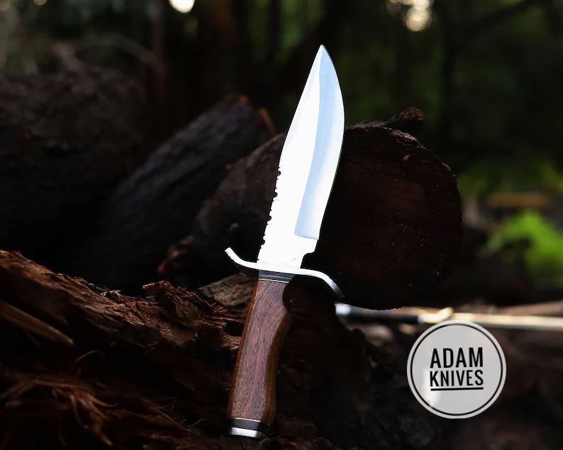 Handmade Stainless Steel blade hunting Bowie knife, Outdoor knife, Camping Knife, Rambo Knife With Pakka Wood handle, Steel Guard & Pommel