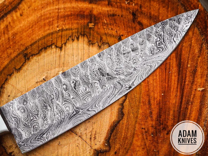 Handmade Damascus Steel Chef Knife, Kitchen Knife, Razor Sharp Professional Meat Cutting Knife