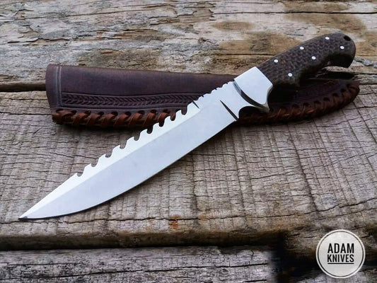 Custom Handmade D2 Steel Hunting Tracker Knife With Leather Sheath