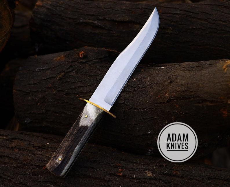 Antler Bowie Knife: Handmade Custom Stainless Steel Best Bowie Knife with Stag Antler Handle | Hunting Knife | Christmas Gift