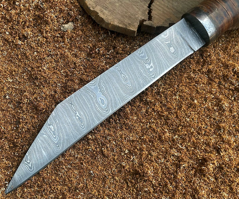 Handmade Viking Knife Custom Handmade Damascus Steel Seax Knife