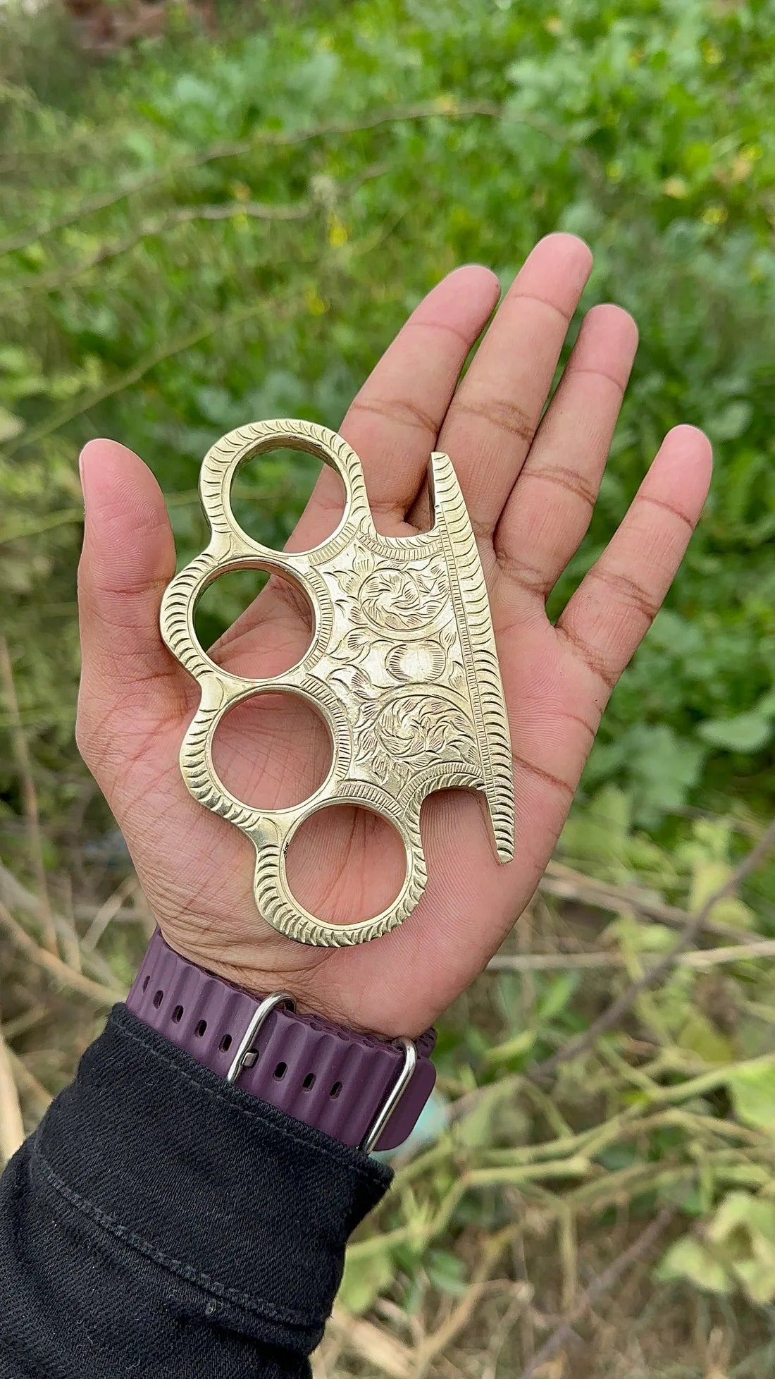 Handmade engraved brass