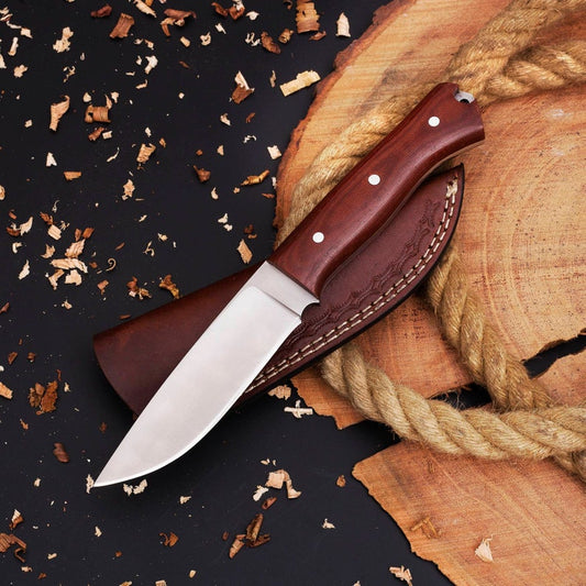 10" Premium Quality Carbon Steel Handmade Skinner Knife with Leather Sheath