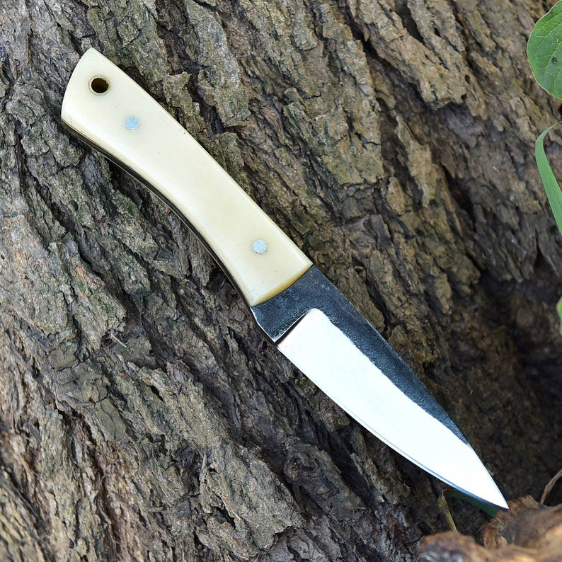 Custom Handmade 1095 High Carbon Steel Skinner Hunting Knife Amazing Gift Camel Bone Handle EDC