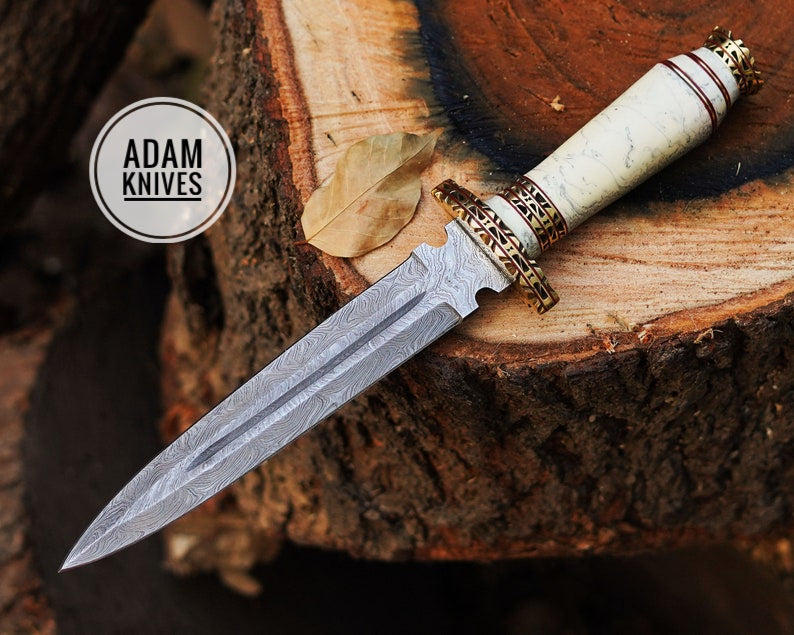 Custom Handmade Damascus Steel Knife | Sharped Dagger Knife | Best Camping knife