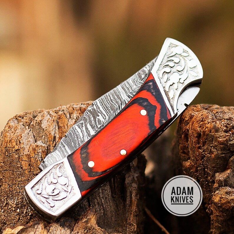 Beautiful Folding Pocket knife with leather sheath