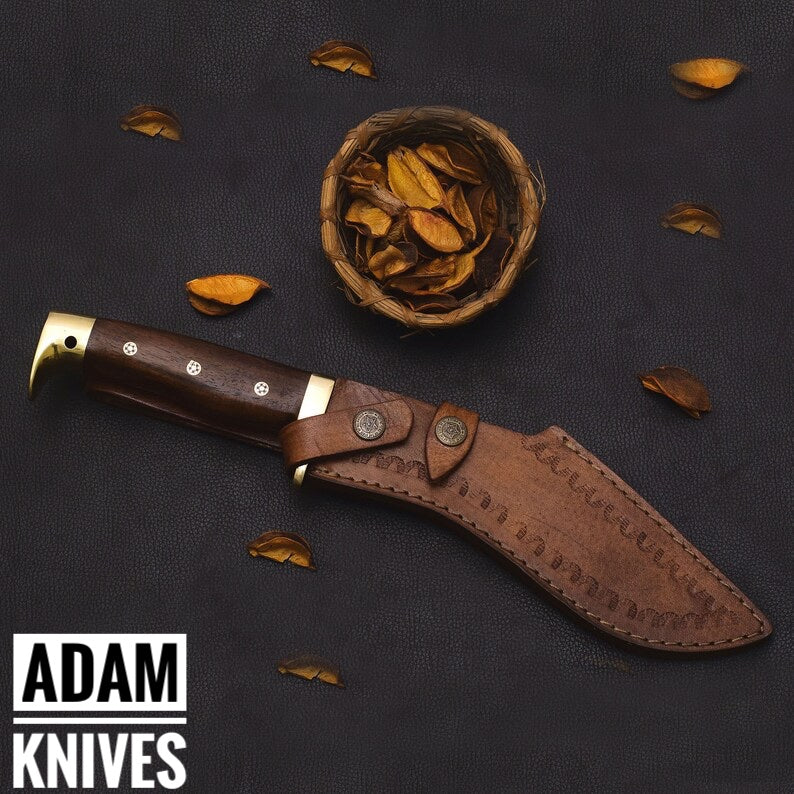 Custom Handmade D2 Steel Kukri Knife With Leather Sheath