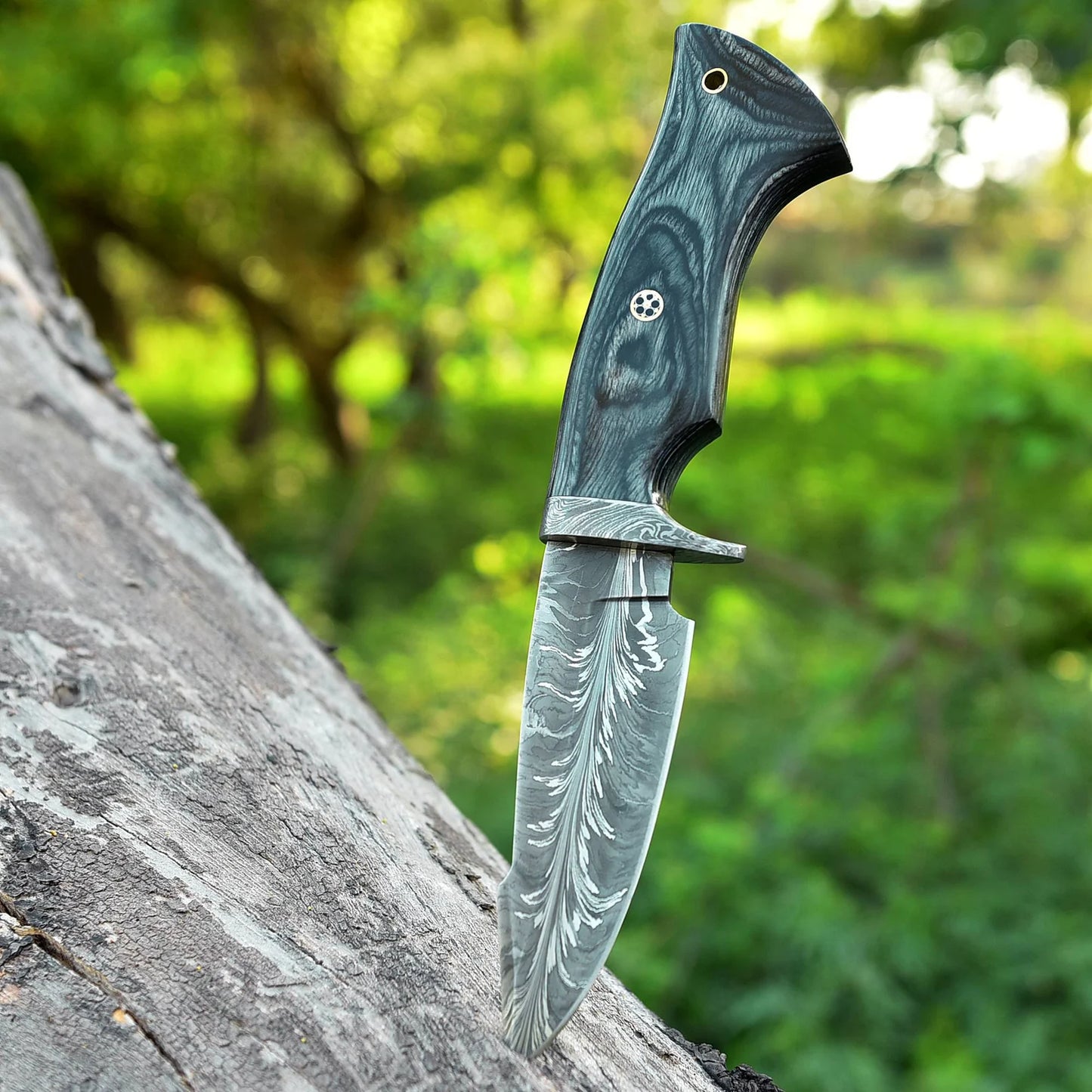 Handmade  EDC Knife Feather Damascus Steel Blade Bowie Knife,, Best Birthday & Anniversary Gift, Gift For Him, Christmas gift