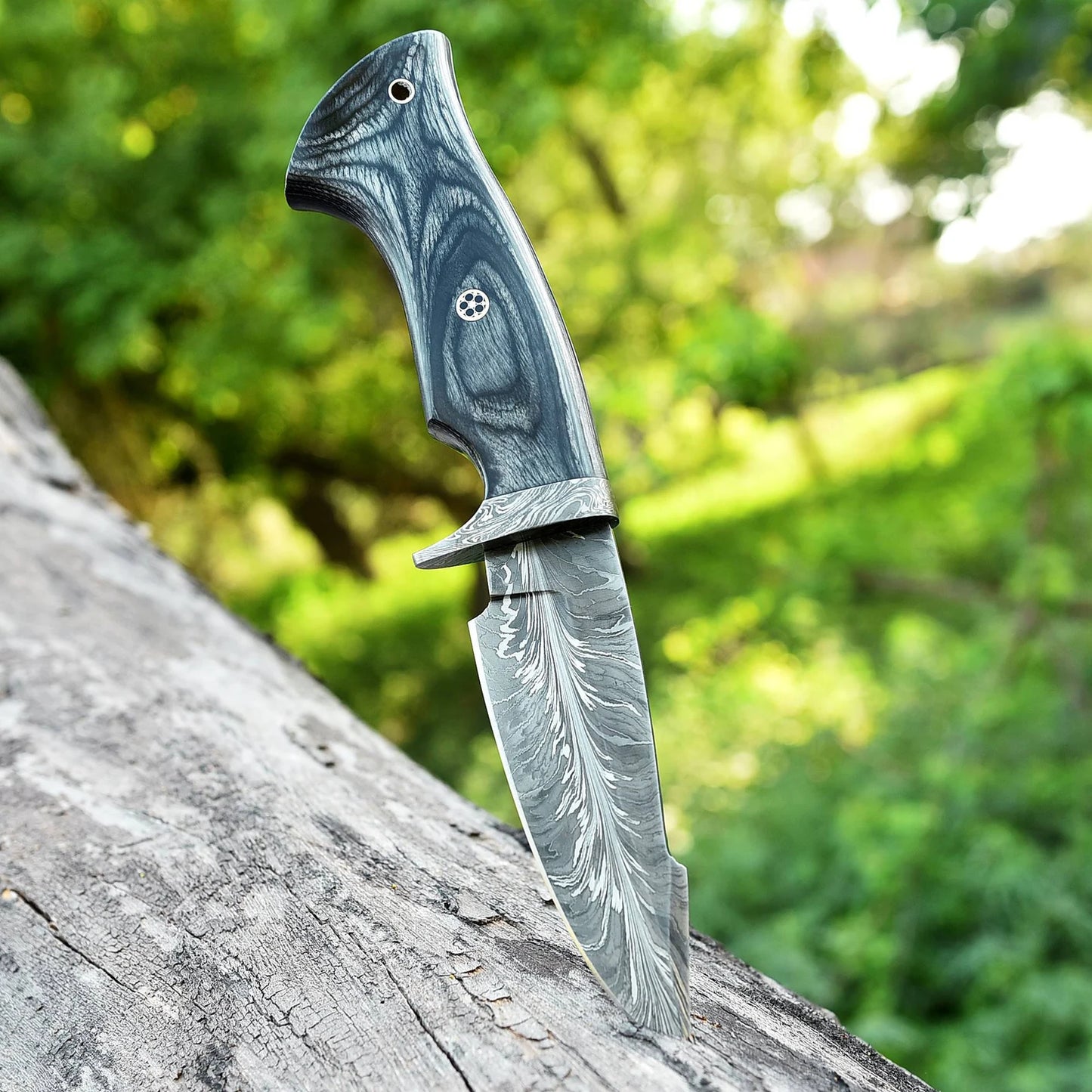 Handmade  EDC Knife Feather Damascus Steel Blade Bowie Knife,, Best Birthday & Anniversary Gift, Gift For Him, Christmas gift