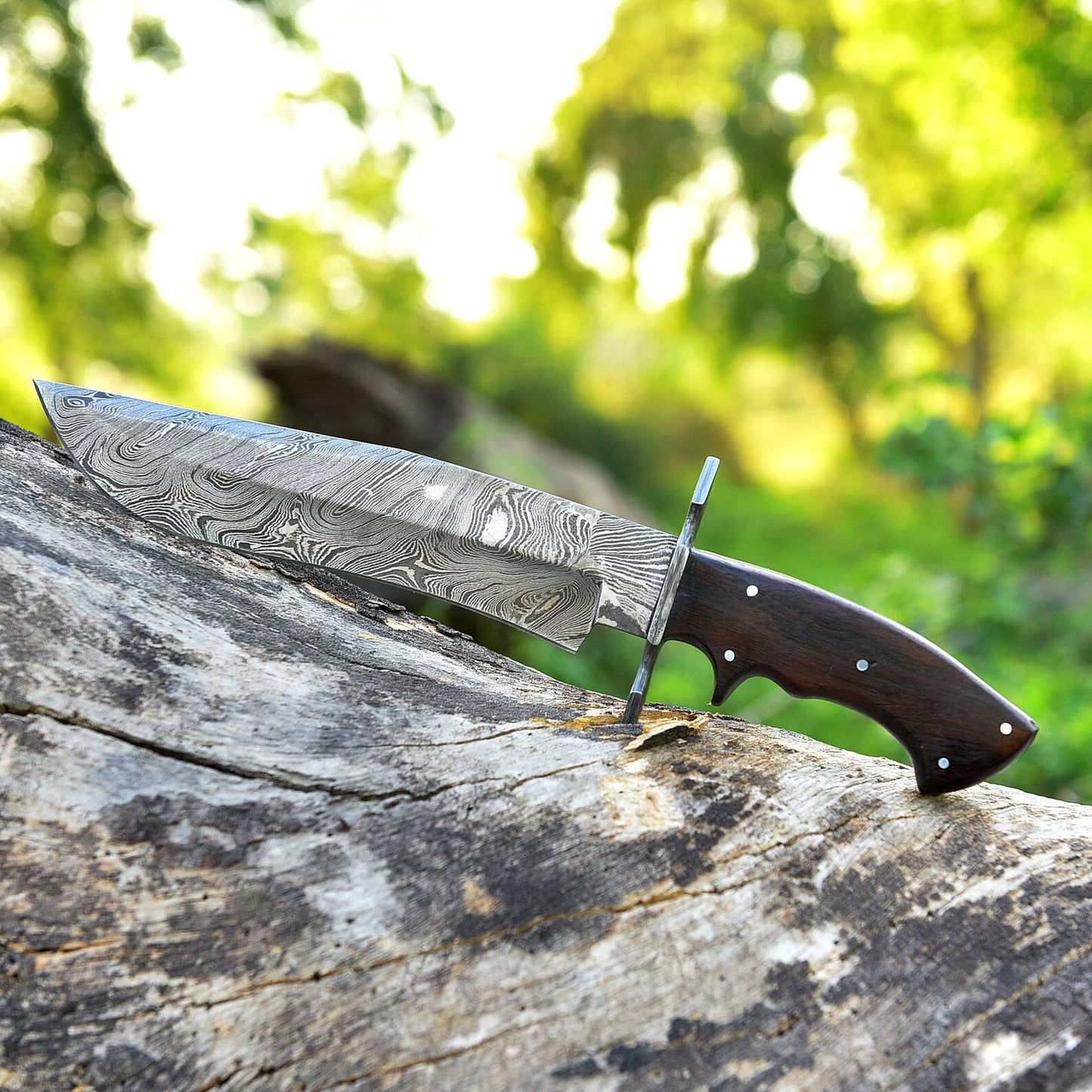 Best Damascus Steel Blade Bowie Knife, EDC Knife, Best Birthday & Anniversary Gift, Gift For Him, Christmas gift