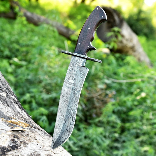 Best Damascus Steel Blade Bowie Knife, EDC Knife, Best Birthday & Anniversary Gift, Gift For Him, Christmas gift