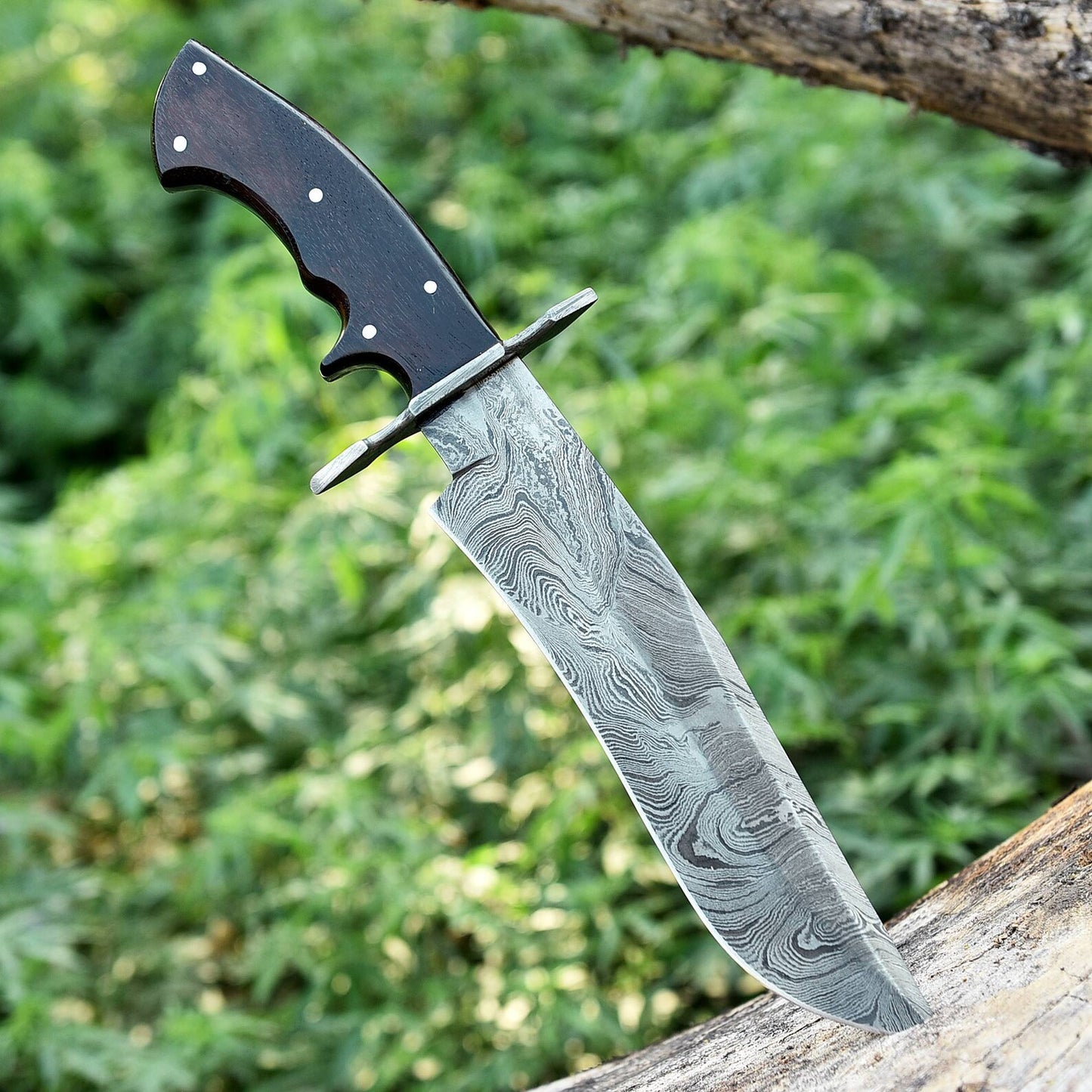 Best Damascus Steel Blade Bowie Knife, EDC Knife, Best Birthday & Anniversary Gift, Gift For Him, Christmas gift