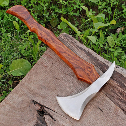 High Carbon Steel Functional Pickaxe - Hand Forged Miners Replica Outdoor Camping Bushcraft Axe