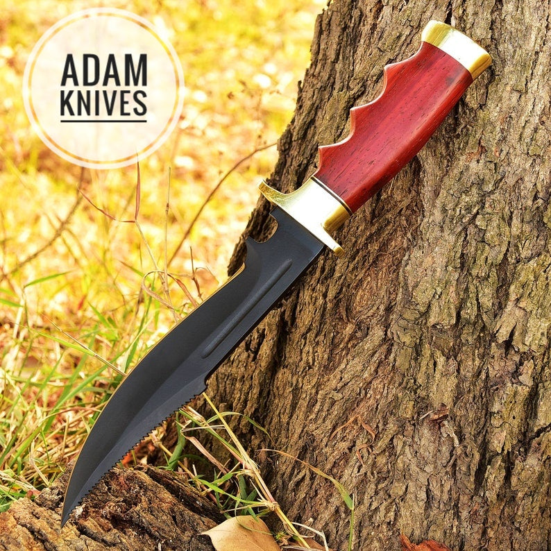 D2 Steel Full Tang Swamp Lurker Hunting Knife w/ Genuine Leather Sheath