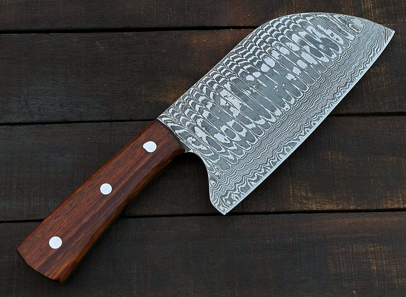 Handmade Damascus Steel Meat Cleaver Custom Handmade Damascus Steel Chef Knife