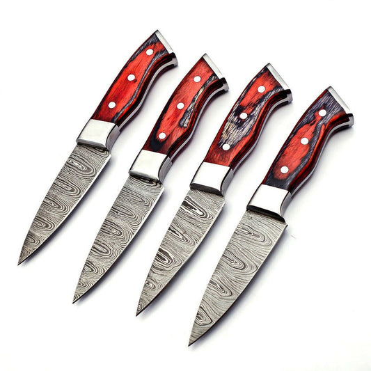 4 Piece Steak Knife Set With Leather Bag Sharp