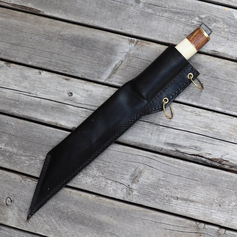 Full Tang Viking Hilda Seax Knife With Leather Sheath Cover